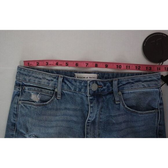 Articles of Society Women's Sz 25 Blue Kate High Waist Crop Straight Leg Jeans - Picture 3 of 8